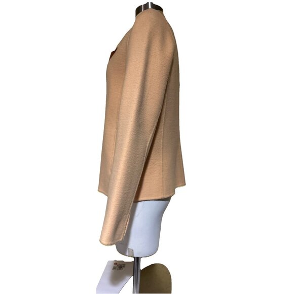 vtg y2k boiled wool cardigan sweater jacket butter yellow Alexandra Bartlett New - Picture 5 of 7